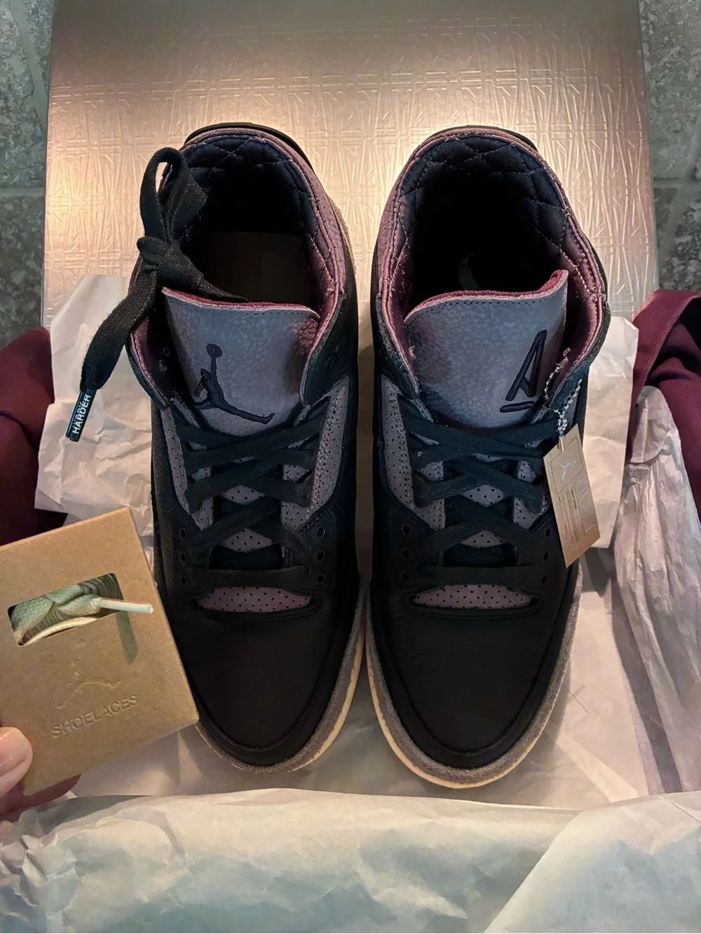 NWT Air Jordan 3 x A Ma Maniére Shoes Size M10.5 — Includes Bonus White Laces